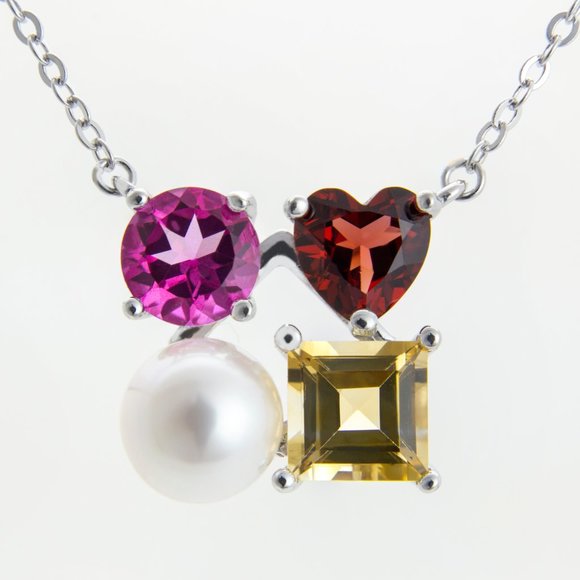 Exquisite Classy Necklace with gemstones - Picture 2 of 3